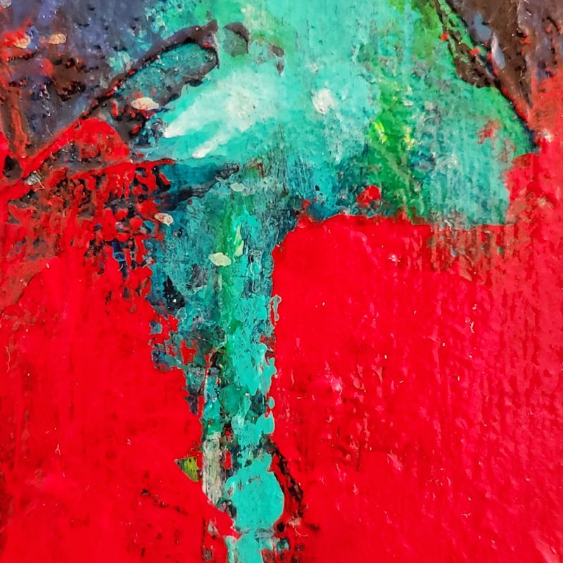 Close up of an abstract painting by Kathryn Gruber