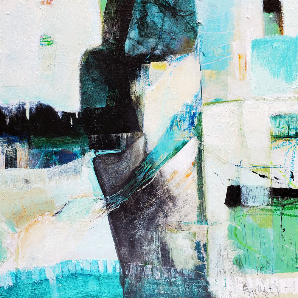 'Poolside' is an original abstract painting by Kathryn Gruber