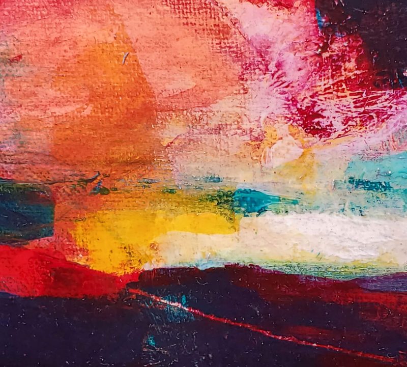 Close up image of abstract painting of 'Glow' by Kathryn Gruber