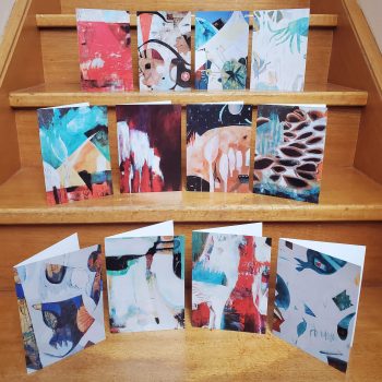 Image of set of 12 abstract greeting cards by Kathryn Gruber