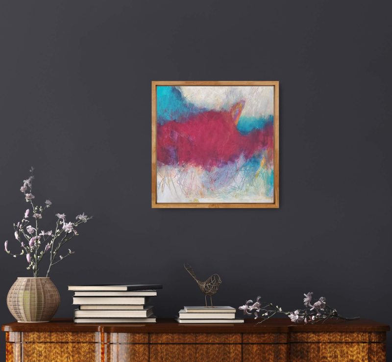 Insitu image of abstract painting, "Flowstate", by Kat Gruber.