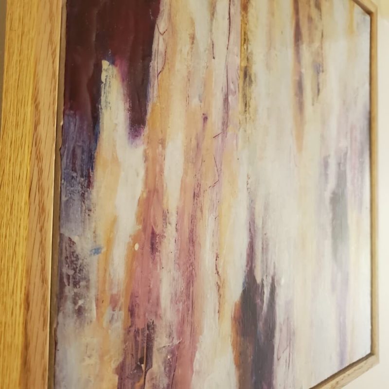 Side view (left) of the abstract painting 'Tree Story 3' by Kathryn Gruber