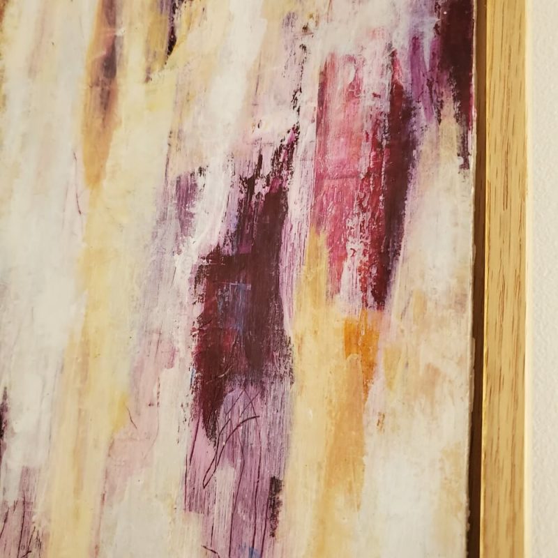 A side view (right) of abstract painting 'Tree Story 3' by Kathryn Gruber