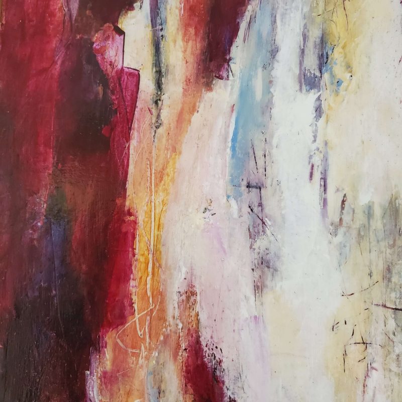Close up of of Abstract painting 'Tree Story 4' by Kathryn Gruber