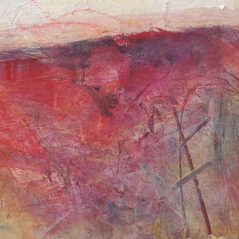 A close up of the abstract painting "Dreams Need a Plan" by Kathryn Gruber