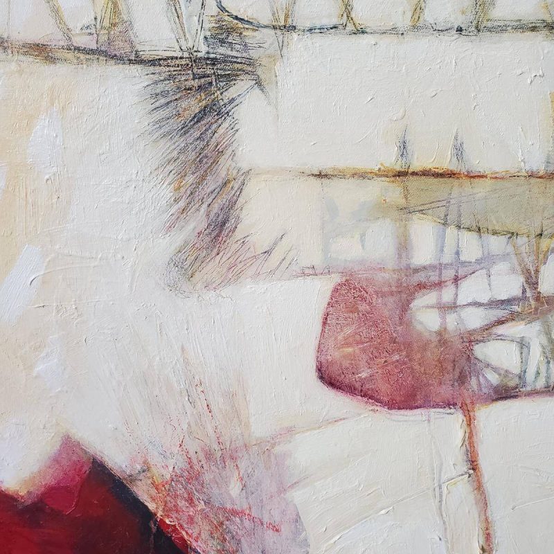 A close up of the abstract painting "Dreams Need a Plan' by Kathryn Gruber
