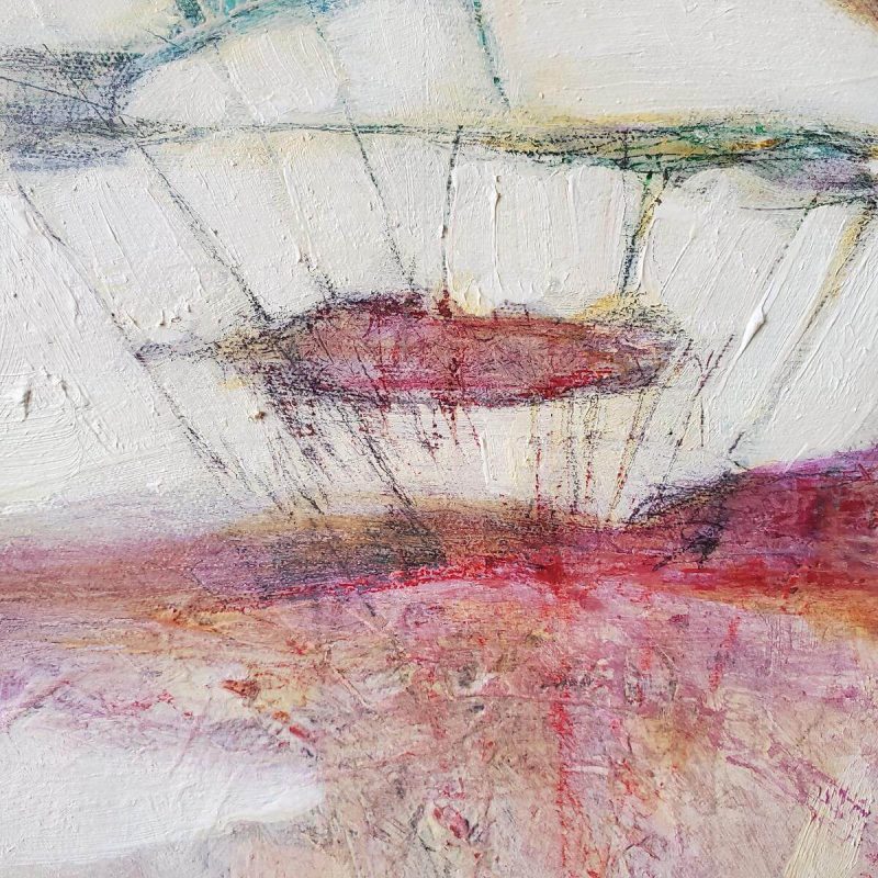 A close up of the abstract painting "Dreams Need a Plan" by Kathryn Gruber.