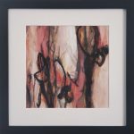 Framed and mounted picture of Abstract painting, 'Whispers of the Grove' by Kathryn Gruber