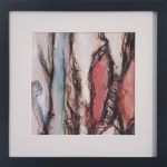 Framed and mounted picture of Abstract painting, 'Stories of the Past' by Kathryn Gruber